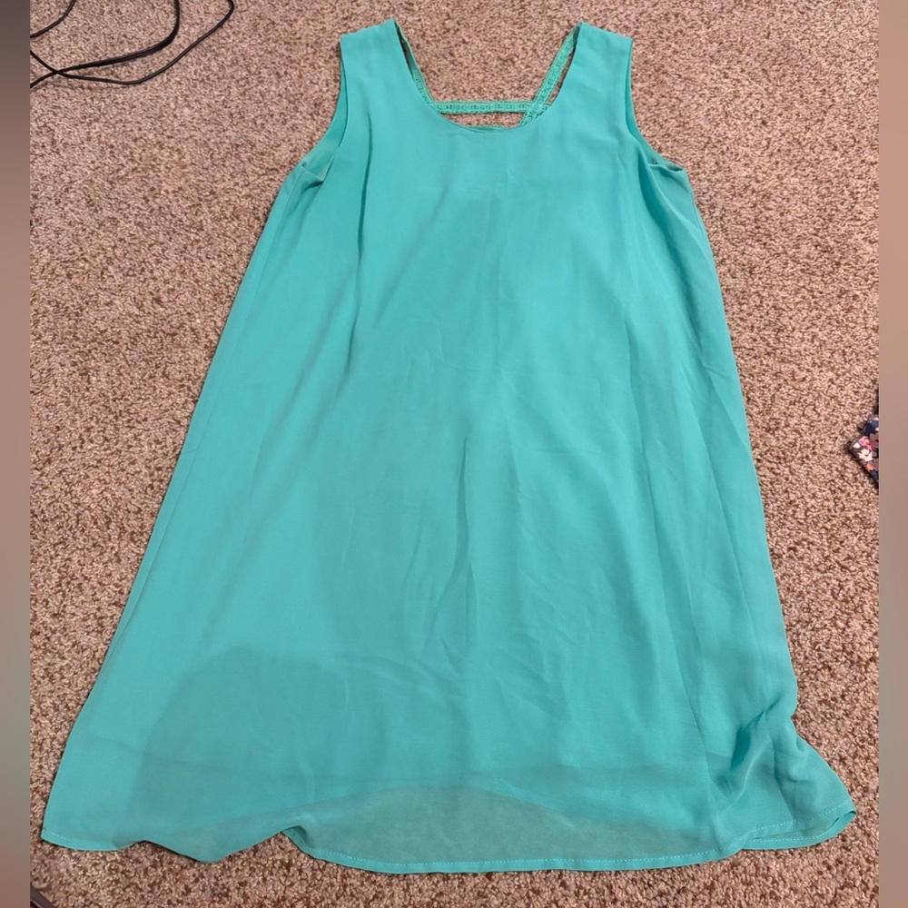 GREEN SHIFT DRESS - Picture 4 of 7